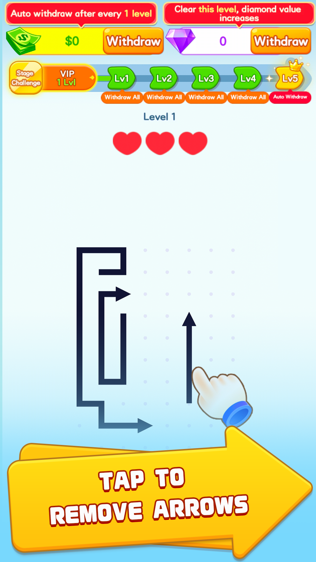 Arrow Tangle early level puzzle screen